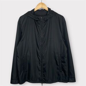 VINTAGE PRADA Milano Nylon Hooded Jacket Y2K - Black - Size M
